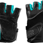 BETTER BODIES WOMENS FITNESS GLOVES FRONT AND BACK AQUA