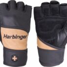 Harbinger 130 Weight Lifting Gloves w/ Wrist Support Front and Back