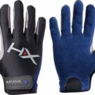 HumanX Blue Men's X3 Workout Gloves front and back