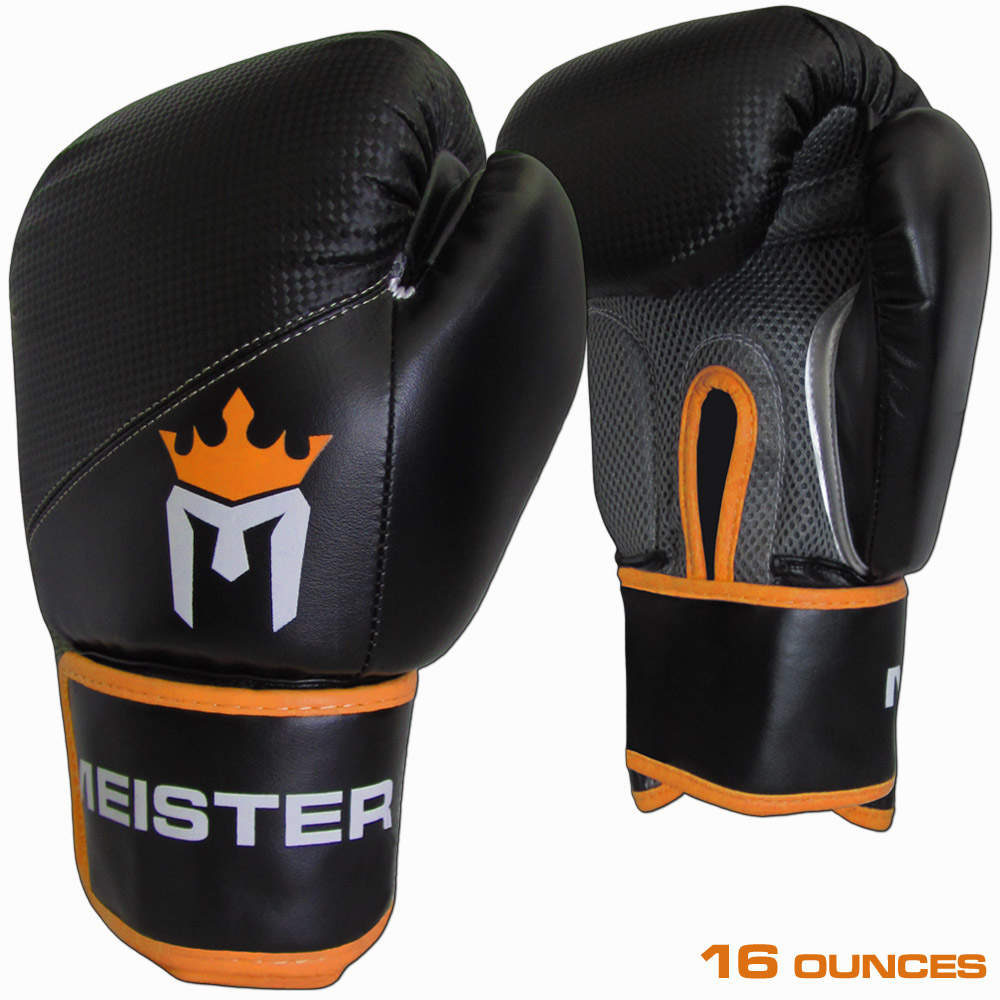meister boxing gloves pair orange & black